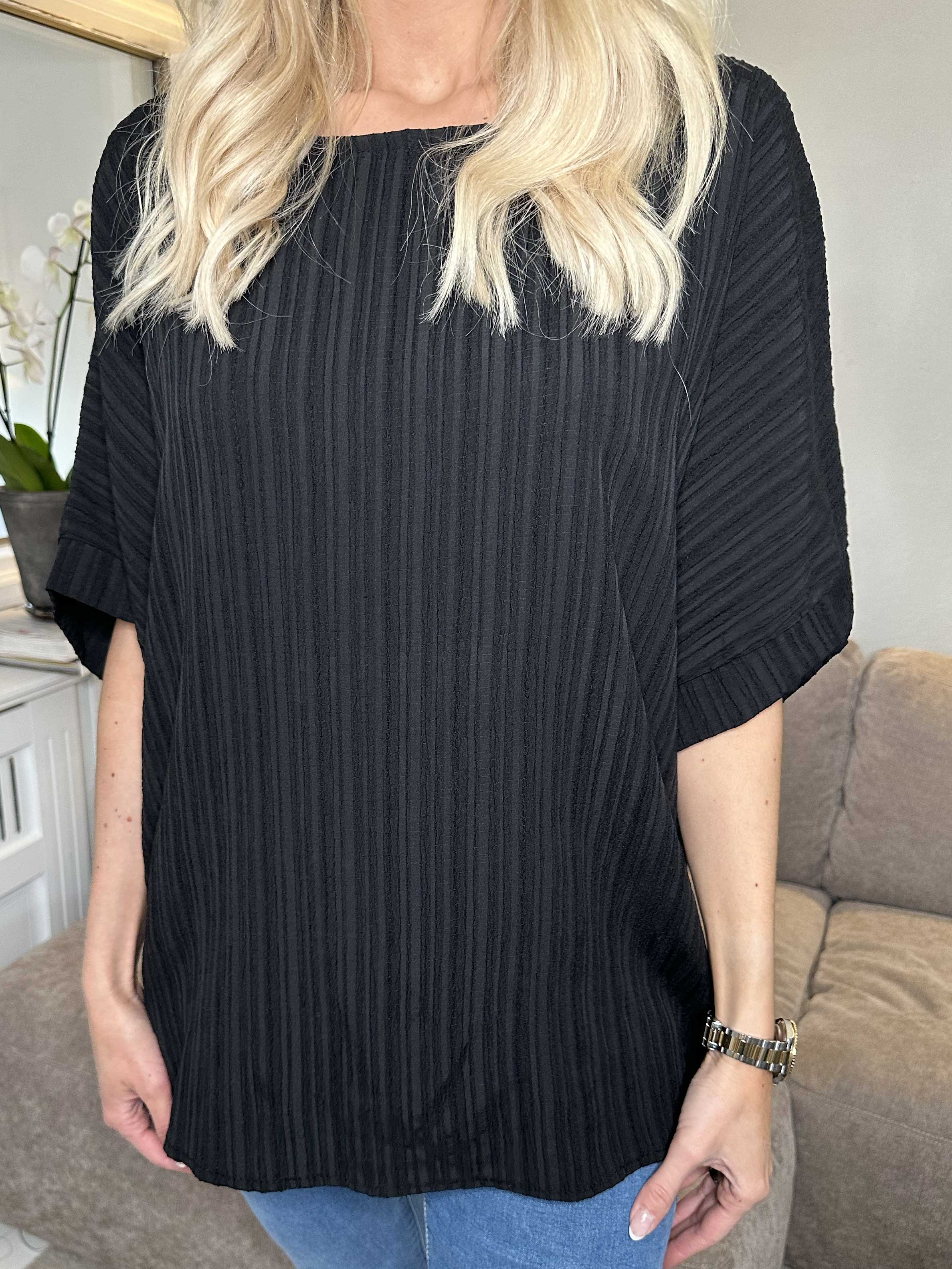 Cindy - Enfärgad blus i crepe-look